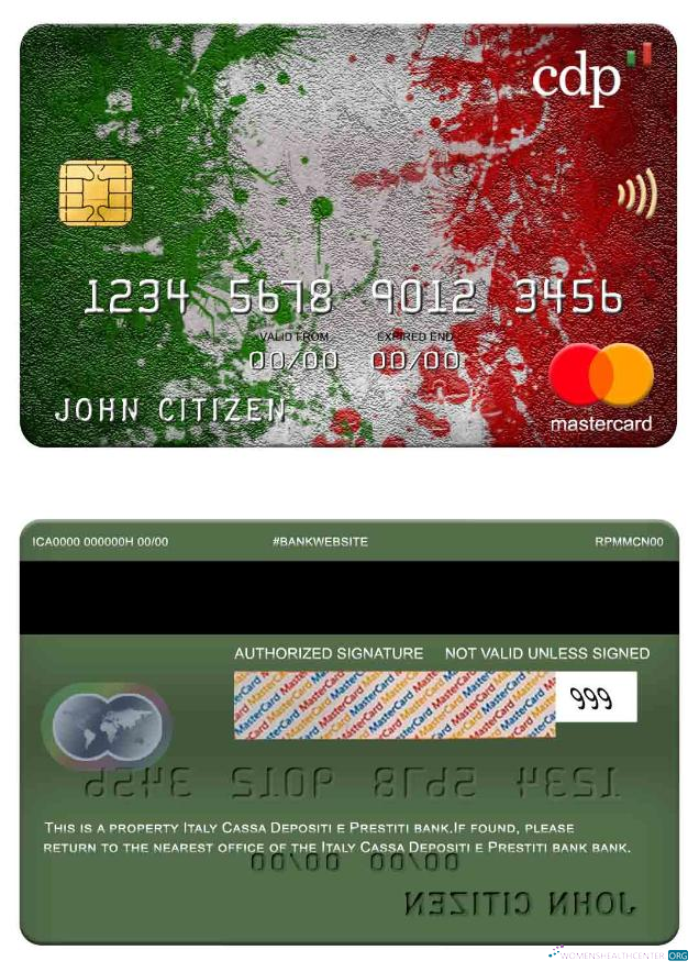 Download Italy Cassa Depositi e Prestiti bank mastercard Photoshop template